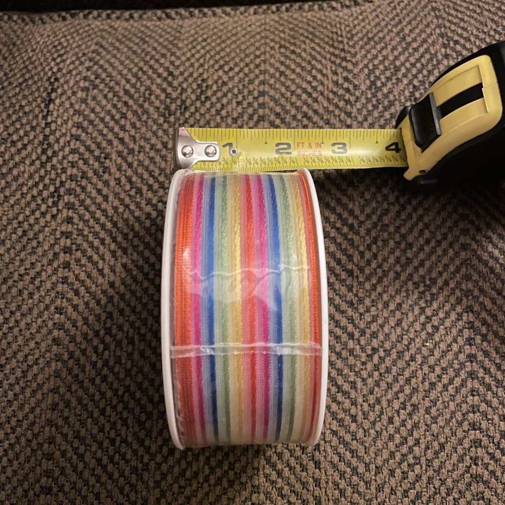 Rainbow Striped Wired Party Ribbon 25m